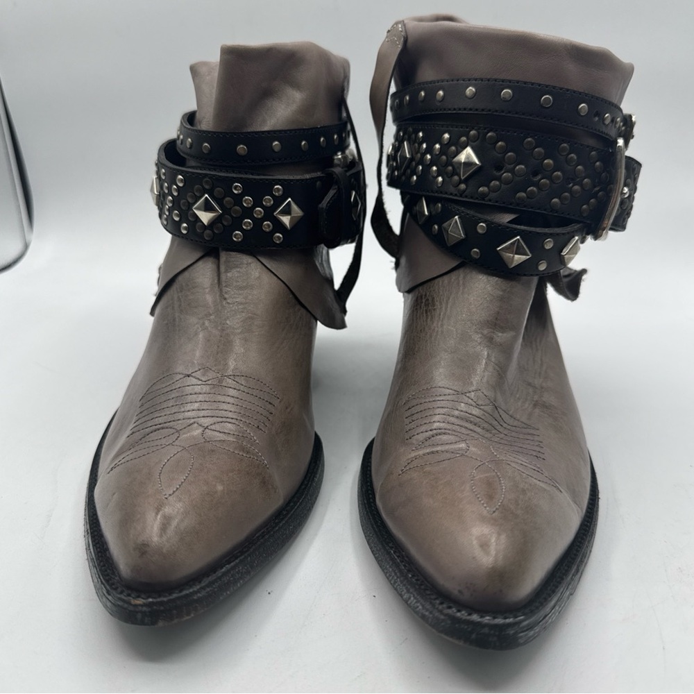 OG By OLD Gringo Womens Gray Torero Buckle Stud Western Boots shoes sz 8 - Picture 2 of 14